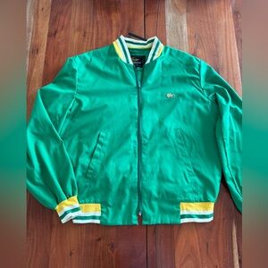 Alligator Made in Japan Vintage Bright Green Jacket with Black/Gold Label